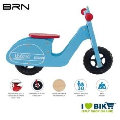 Bici Senza Pedali In Legno BRN VOLA 50, Azzurra