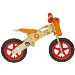 Bicicletta Senza Pedali In LEGNO NATURALE Animaletti Arancio, Vendita Bici Bambino On Line