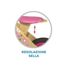 Bicicletta Senza Pedali In LEGNO NATURALE Flower Rosa, Vendita Bici Bambino On Line -Knog Italia bicicletta senza pedali in legno naturale flower rosa 3