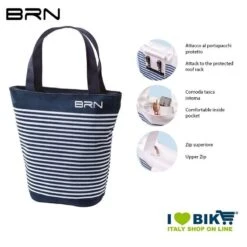 Borsa Bici BRN Sunbag Blu Con Righe Bianche