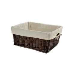 BRN Vendita On Line Cestini Per Biciclette Cassettina Grande In Vimini Marrone Con Fodera Negozio Accessori Ciclismo Prezzi