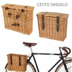 BRN Cesto Bici In Vimini Amarcord Posteriore, Cestini Bici Vimini On Line Vendita Accessori Bicicletta