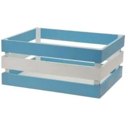 BRN Cesto In Legno Versilia Azzurro Bianco (cm. 43x33xh19) Vendita Accessori Online -Knog Italia cesto in legno versilia azzurro bianco 2
