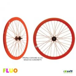 Wheels Fixed 28 36 Spokes Hubs On Bearings Colour Fluo Orange