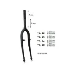 Forcella Mtb 20 Nera Canotto 22 Mm