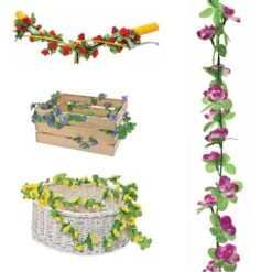 BRN Ghirlanda Con Fiori Rosa Per Decorare Cestini Bicicletta Decorazioni Con Fiori Per Bici E Manubri Vendita