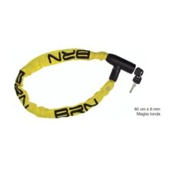 Lucchetto A Catena Blindo 80 Cm X 6 Mm Maglia Tonda In Tessuto Giallo Negozio Shop Accessori Bici