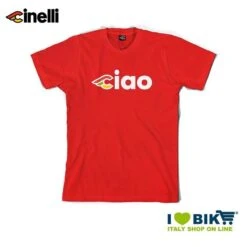 Maglietta Cinelli Ciao, Maniche Corte, In Cotone, Rossa