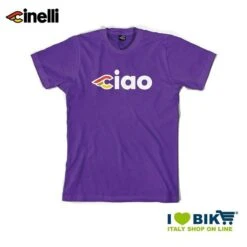 Maglietta Cinelli Ciao, Maniche Corte, In Cotone, Viola