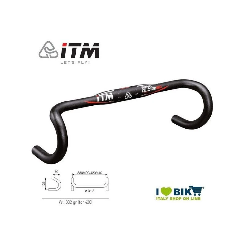 Manubrio Corsa ITM Alcor 80 Wing 440 Mm Bike Shop 1 Manubrio Corsa ITM Alcor 80 Wing 440 Mm Bike Shop