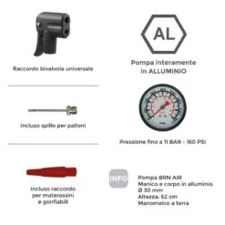 Pompe BRN AIR Con Manometro Silver Online Shop 3 Pompe BRN AIR Con Manometro Silver Online Shop -Knog Italia pompe brn air con manometro silver bike shop 1